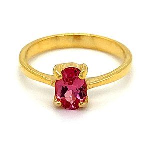 Red spinel .87ct Mahenge Solid 14K Gold Ring